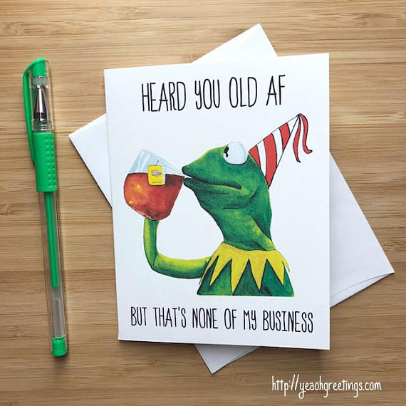 Kermit Meme Birthday Greeting Card