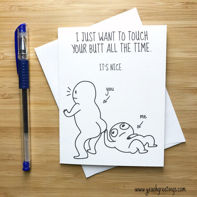 Funny Touch My Butt Love Card