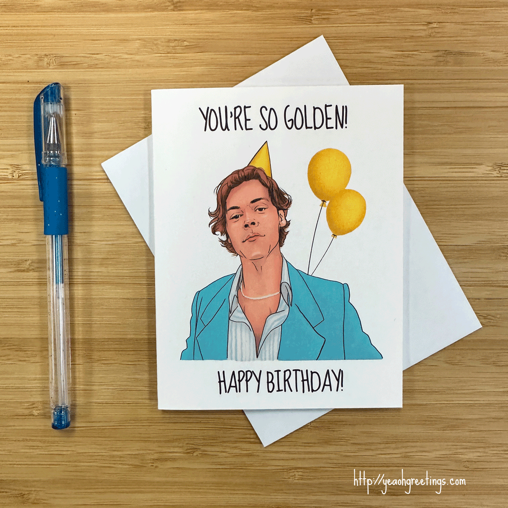 Harry Golden Birthday Card