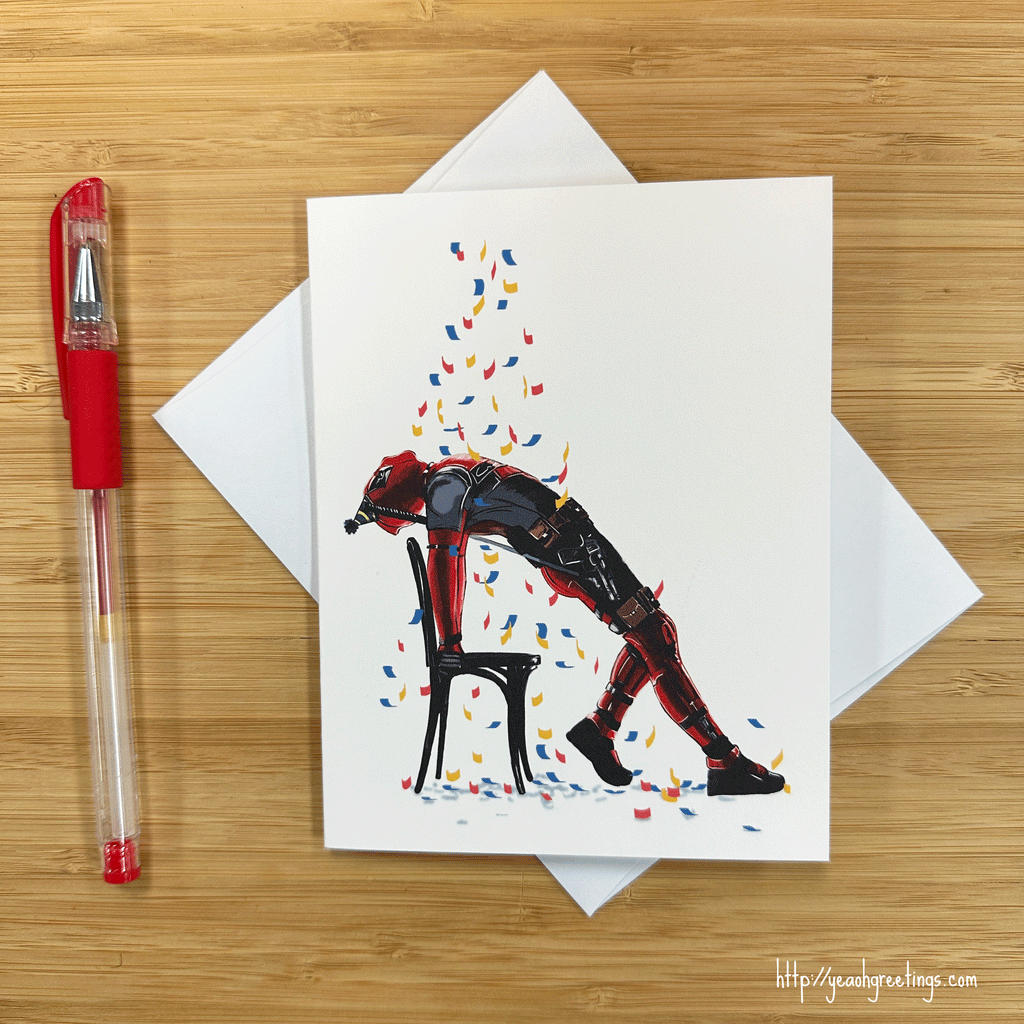 Deadpool Comic Birthday Card