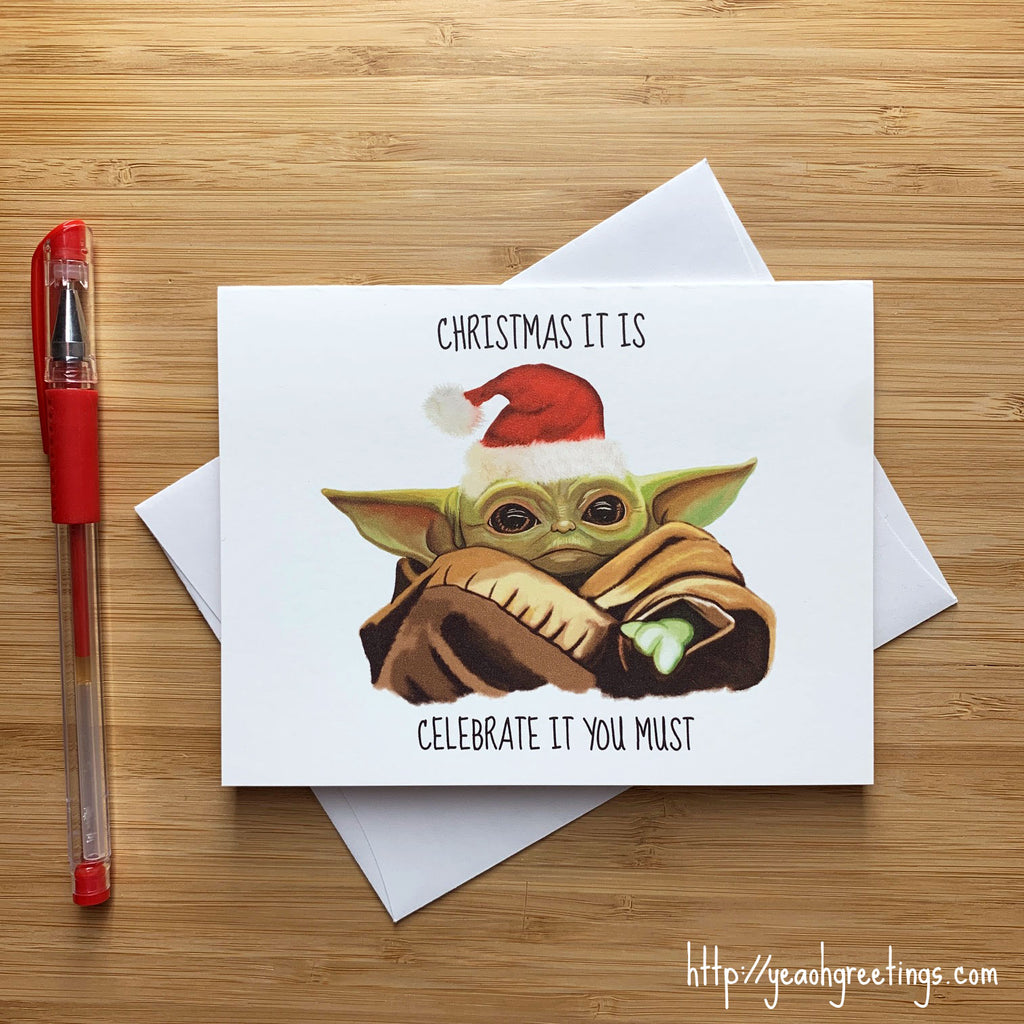 Cute Baby Alien Christmas Card