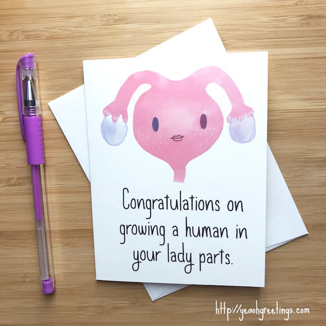 Lady Parts Pregnancy Card