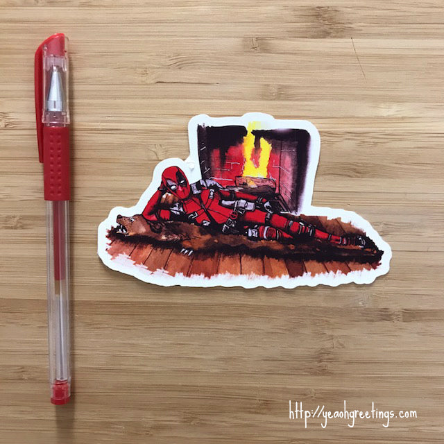 Deadpool Fireplace Sticker
