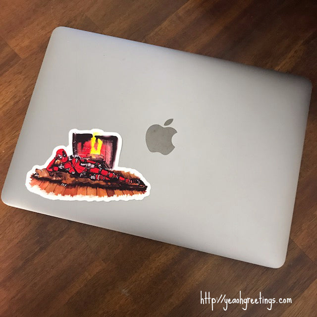 Deadpool Fireplace Sticker