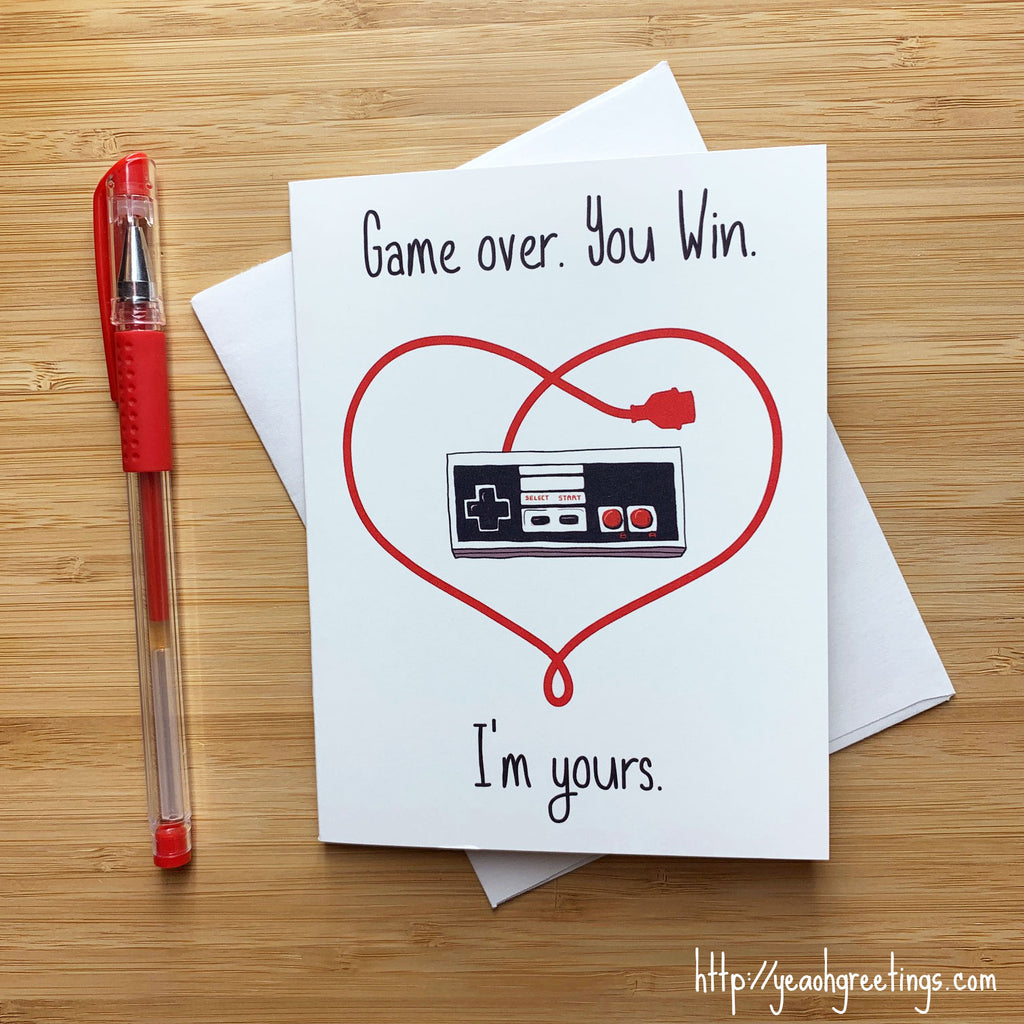Cute Gamer Love Card