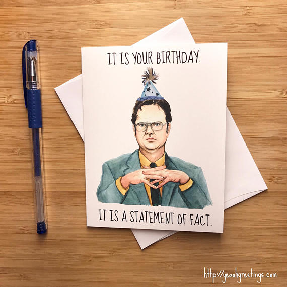 Dwight Schrute Office Birthday Greeting Card
