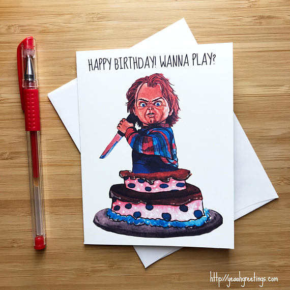Chucky Childs play Birthday Greeting Card