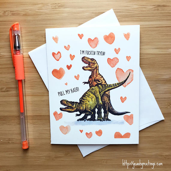 Funny T-Rex Love Card