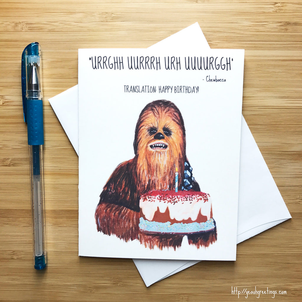 Chewbacca Birthday Greeting Card
