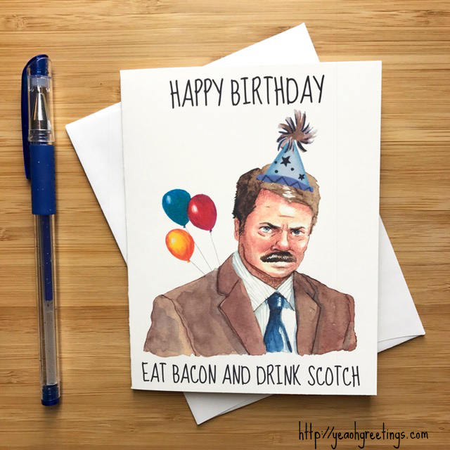 Ron Swanson Birthday Card