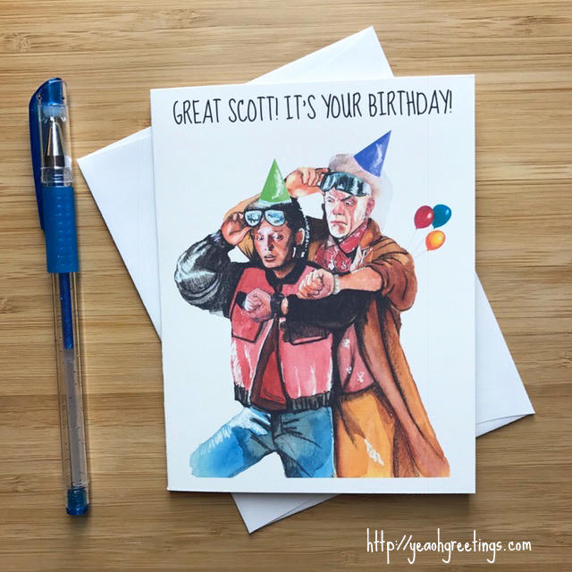Back to the future Birthday Greeting Card