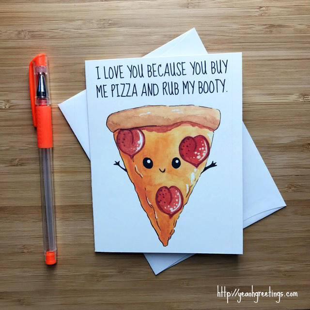 Funny Pizza Love Card