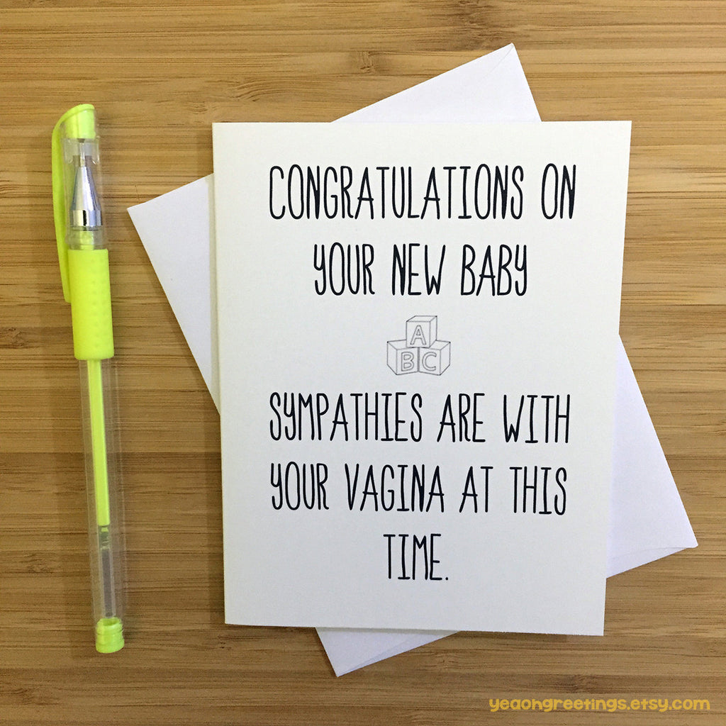 Funny Baby Vagina Sympathies Card