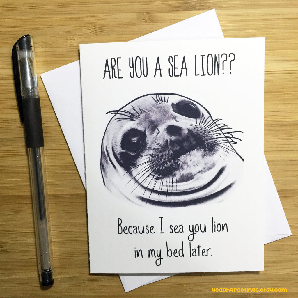 Funny Sea Lion Pun Card